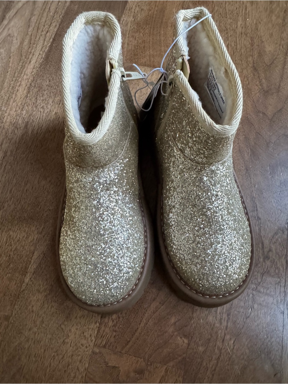 Cat & Jack Girls' Glitter Boot in Gold